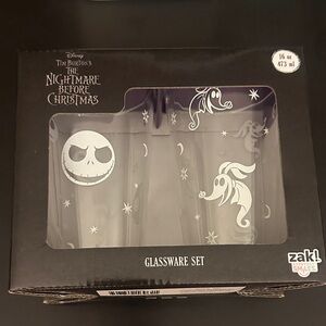 Disney Nightmare Before Christmas Black and Purple Glassware Set